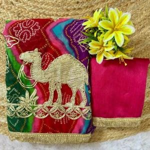 New Beautiful Animal Gota Work Saree