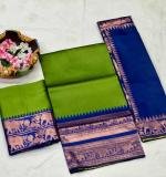 Green Kanjiveram Silk Zari Lehanga