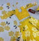 Yellow Fox Georgette Lehenga