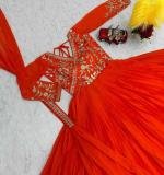 Orange Fox Georgette Gown