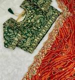 PIYU P1099 RED MANGO-2 SAREE
