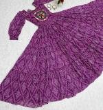 Purple Bandhani Print Gown
