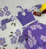 Purple Fox Georgette Lehenga