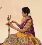 Chent Crep kalamkari print Lehenga