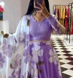 Purple Fox Georgette Lehenga