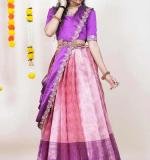 Pink Kanjiveram Silk Zari Lehanga