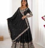 New Designer Party Wear Black Lehenga