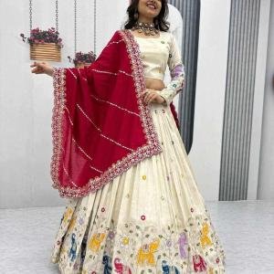 Pure Tissue Silk Wedding wear Lehenga