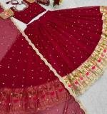 Georgette embroidery sequence work Lehenga