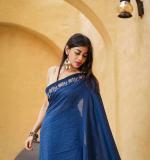 KPW 366 Beautiful Digital Printed Blue Saree