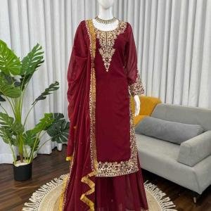 Premium Designed Maroon Dress