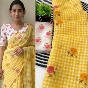 KPW 373 Beautiful Checks Type Of Digital Printed Saree