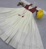 Bandhej Gown With Attach Shrug