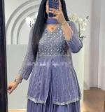 Violet Chinon Sequence Work Lehenga