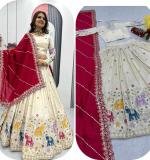 Pure Tissue Silk Wedding wear Lehenga