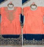 Havy Chinon Orange Designer Suit