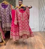 Red Heavy Faux Georgette Dress