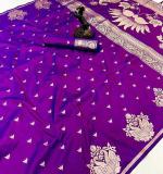KPR 302 PURE SILK PURPLE SAREE