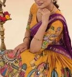 Chent Crep kalamkari print Lehenga