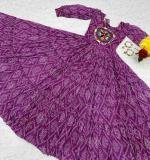 Purple Bandhani Print Gown