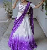 Real Hand Work With Digital Print Party Wear Lehenga