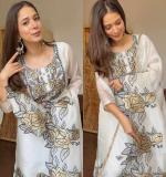 Elegant Ethnic Wear White Dress