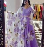 Purple Fox Georgette Lehenga