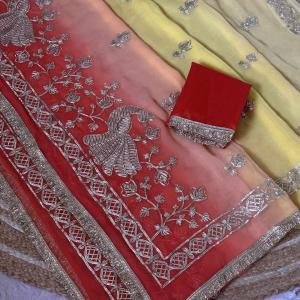 Mor Gota Work Saree