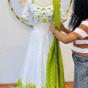 Real Hand Work With Digital Print Lehenga