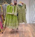 Green Heavy Faux Georgette Dress