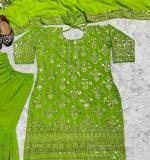 Green Heavy Faux Georgette Dress