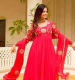 Red Embroidered Gown