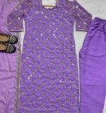PURPLE FOX GEORGETTE TOP AND PENT WITH DUPATTA