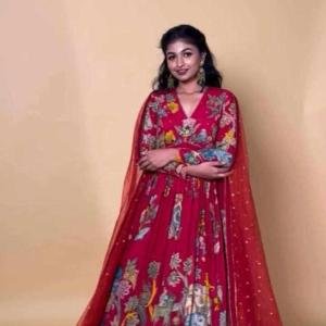 Marron New Kalamkari Gown
