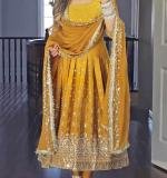 YELLOW PARTY WEAR LOOK DRESS