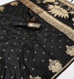 KPR 302 BEAUTIFUL PURE SILK BLACK SAREE