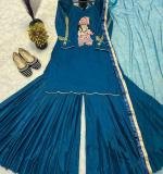 Natural Crep With Heavy Embroidery Work Dress