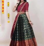 Green Kanjiveram Silk Zari Lehanga