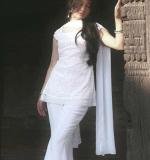 Elegant Ethnic Wear White Dress
