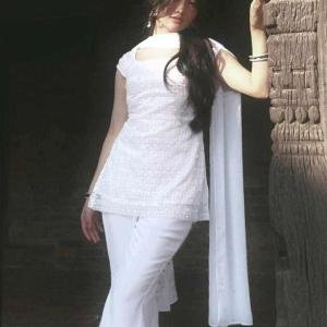 Elegant Ethnic Wear White Dress