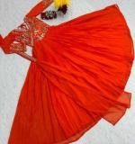 Orange Fox Georgette Gown