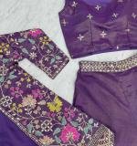Wine Pure Tissue Simmer Party Wear Dress