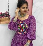 Purple Bandhani Print Gown