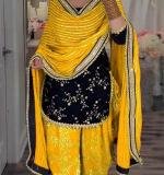 Yellow Top Dhoti Salwar and Dupatta