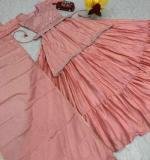 Pink Chinon Sequence Work Lehenga