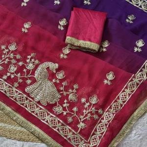 New Mor Gota Work Saree