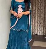 Natural Crep With Heavy Embroidery Work Dress