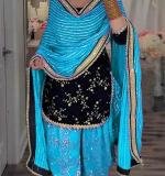 Blue Top Dhoti Salwar and Dupatta