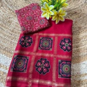 New Beautiful Casual Wear Designer Silk Saree