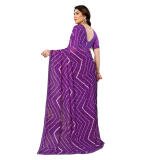 Women's Georgette Printed Saree With Unstitched Blouse 5.5Mtr (Blue
